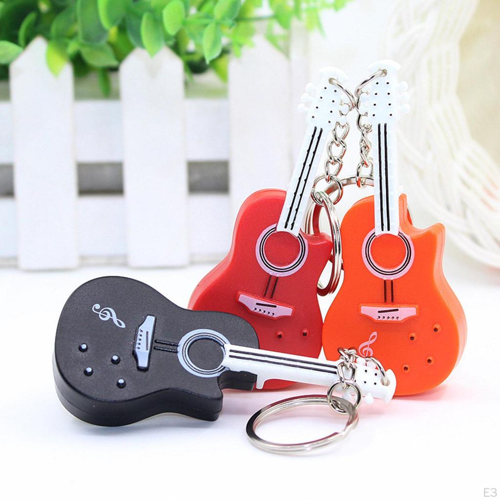 Tiny Guitar Keychain Keyring Music Style Pendant Charms Worlds Smallest