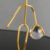 Athlete Crystal Ball Figurine Iron Gold Desktop Ornament Bedroom Living Room