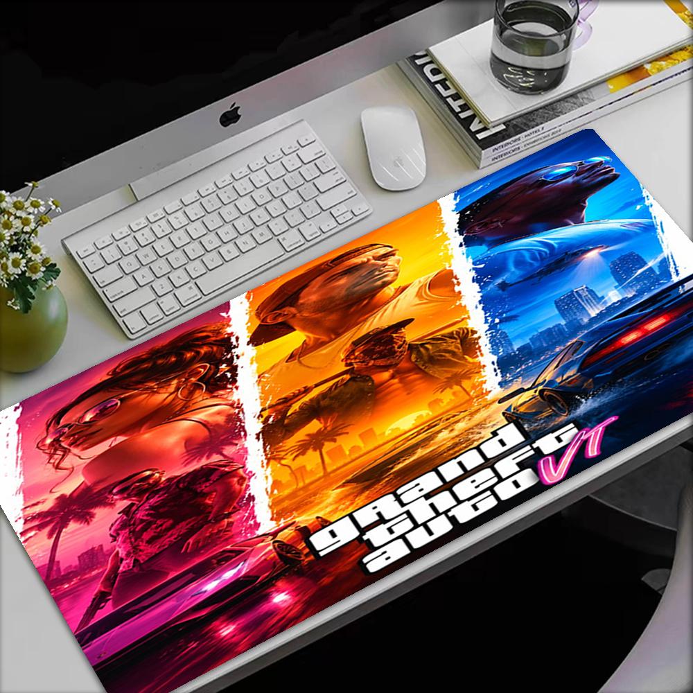 Podložka pod myš s tematikou GTA 6, Protišmyková gumová základňa, Multifunkčná kancelárska a domáca dekorácia, Perfektná na personalizáciu pracovného priestoru.