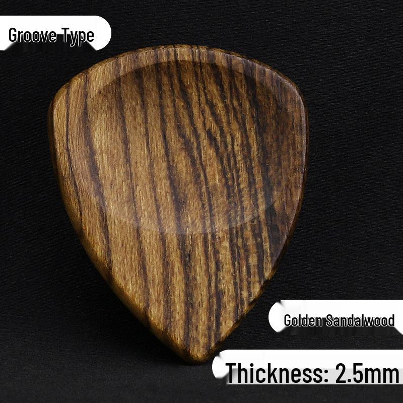 Handmade Solid Wood Guitar Pick Set: Ebonite Folk Plectrum, Groove Anti-slip Jazz Picks with Personality Box.