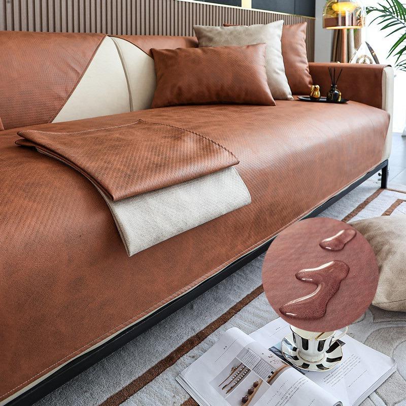 Extra Thick Faux Leather Sofa Chair Pad For Family Room General Purpose Couch Shield For All Seasons High-End Grippy Car Seat Covers