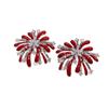 Ankela Red Enamel Fireworks Zirconia Stud Earrings - Luxury Design for Women