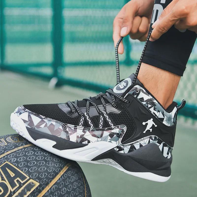 Spring High-Top Fashion Basketball Shoes - Outdoor, Lace-Up, Thick-Soled, Breathable Mesh Casual Sneakers