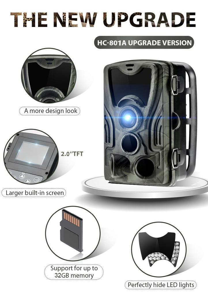 4K Hunting Trail Camera with APP Bluetooth Control 30MP Night Vision Waterproof Wildlife Photos Traps WIFI801PRO