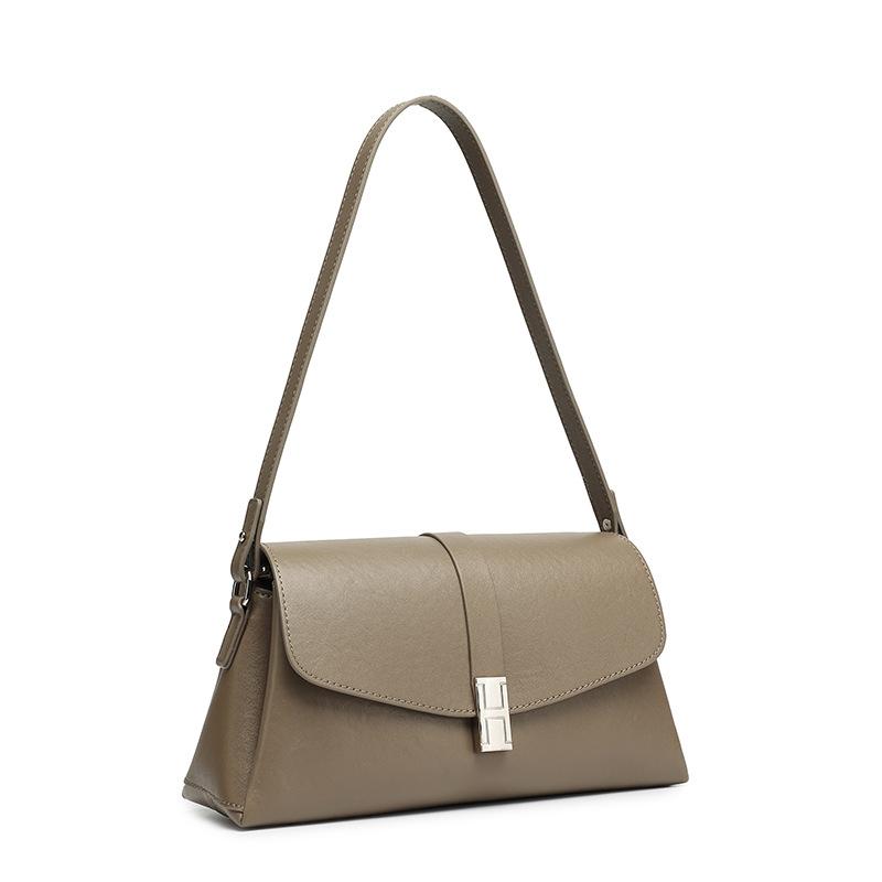 Crossbody Bag - Retro Fashion Single-shoulder Small Square Bag - Genuine Leather Bag for The Armhole - Women's Business Bag