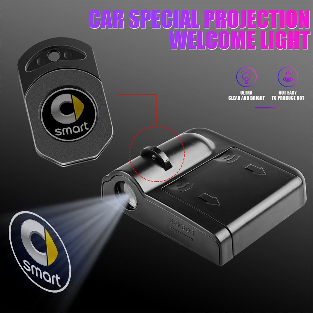 2PCS Wireless Car Door Welcome Light LED Projector Lamp Car Badge For Mercedes Benz G S R C E B A Class GLA GLK C180 E300 S200