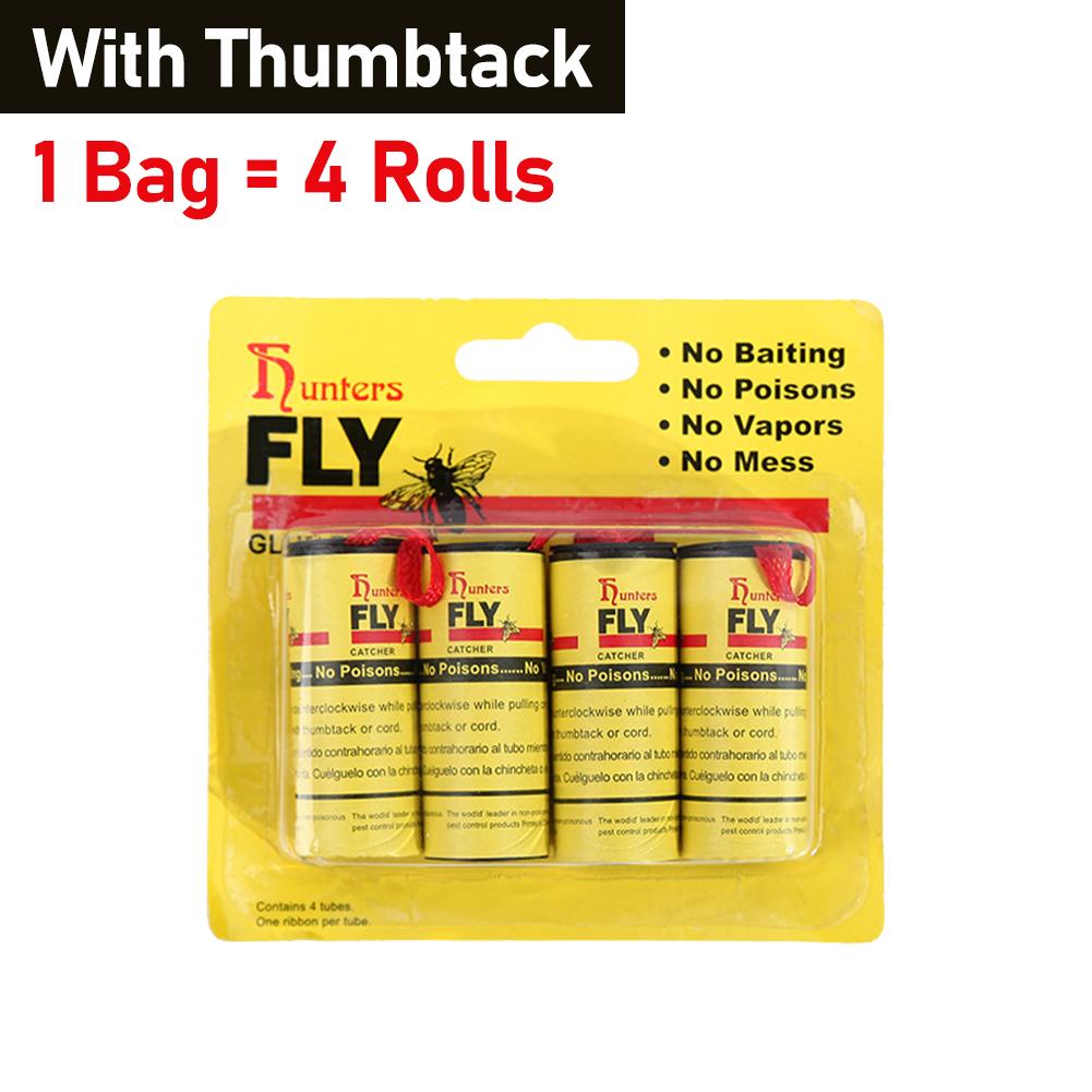 4-40Rolls Fly Sticky Paper Strong Glue Strip Flying Insect Bug Mosquitos Catcher Double Sided Flying Insect Catching Pest Contro