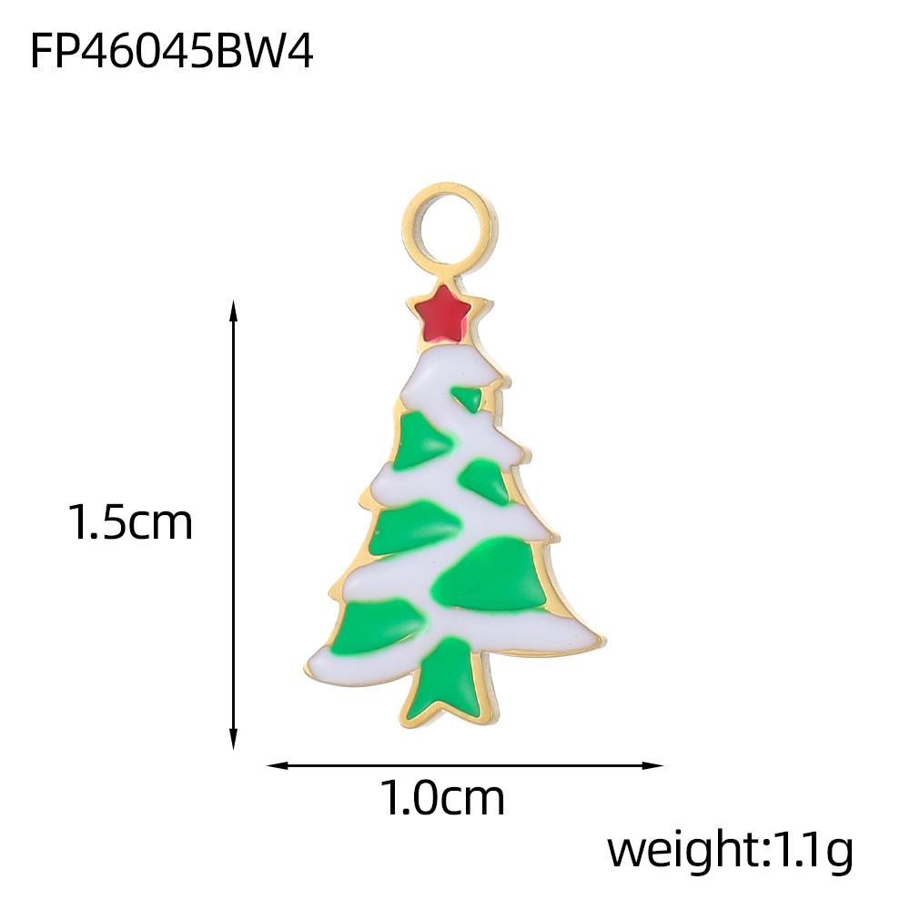 CARLIDANA Stainless Steel Santa Claus Oil Drop Enamel Christmas Tree Bell Gloves Winter Gift Box Present Man Charms Pendant