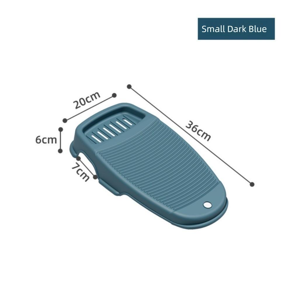 Hangable Thickened Wash Board Non-Slip Drainage Holes Scrubbing Board with Soap Holder Laundry Scrub Board Underwear Cleaning синий