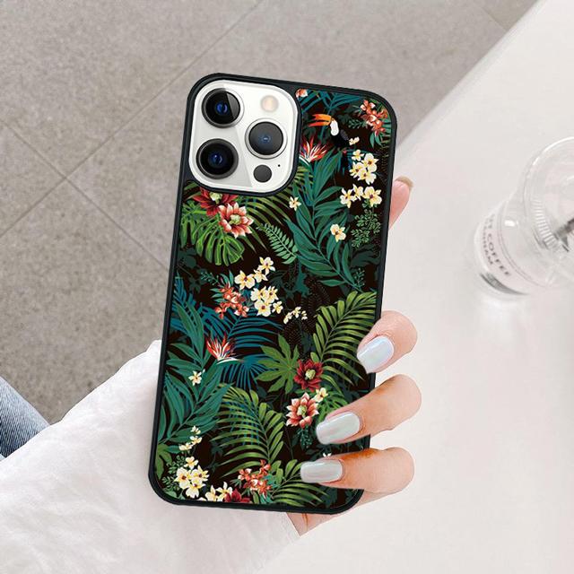 Retro Tropical Floral Flowers Cover For iPhone 17 Air 15 16 14 13 12 Pro Max 11 Pro Max Plus Phone Case Coque