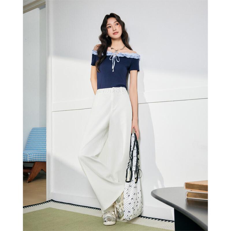 IEF 2026 Summer French Style Wide-Leg Pants