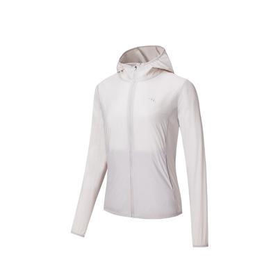 Jaqueta Corta-vento Simples Versátil Cor Sólida com Capuz Zíper Respirável Proteção UV Refrescante Protetor Solar Jaqueta Feminina 962527604-3