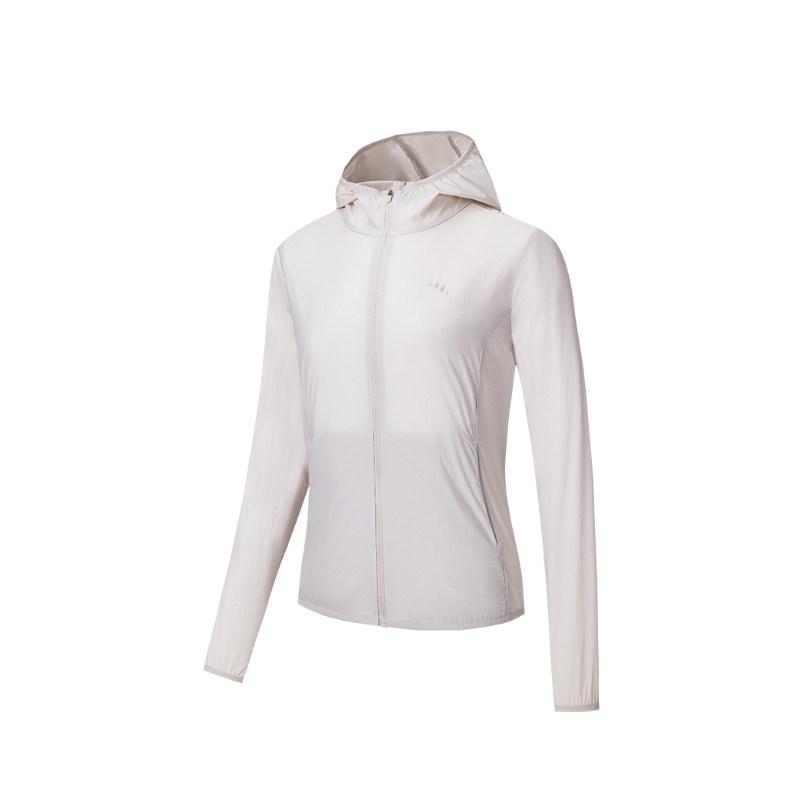 

Anta Simple Versatile Solid Color Hooded Zipper Breathable UV Protection Cooling Sunscreen Jacket Women jackets 962527604-3 XS