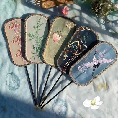 Fächer mit Polygon-Gruppe im chinesischen Stil, Dame, Tanz, Stickerei, Handfächer mit Quaste, Vintage-Muster, Kunstfächer, Handwerk, Party, Hochzeitsgeschenk