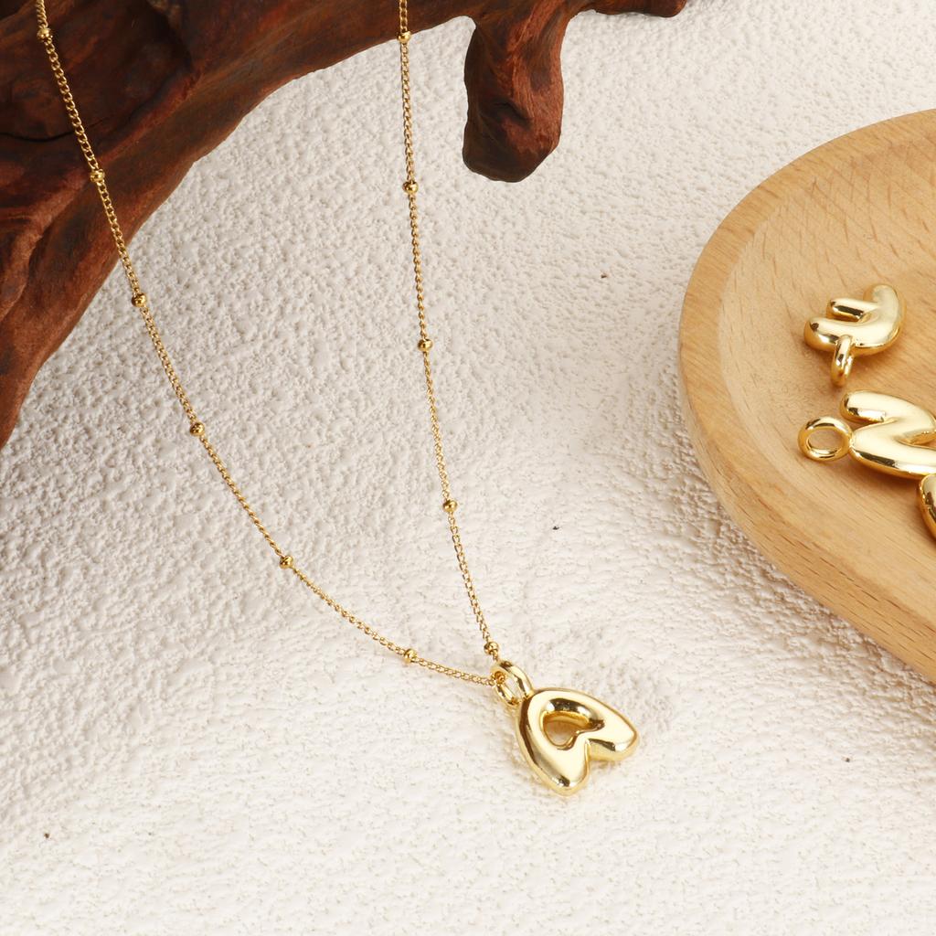 1 Stück Messing Charms Buchstabe Großbuchstaben Initialen "A-Z" 18K Echtsilber Vergoldet Anhänger Personalisierter Schmuckherstellung Zubehör