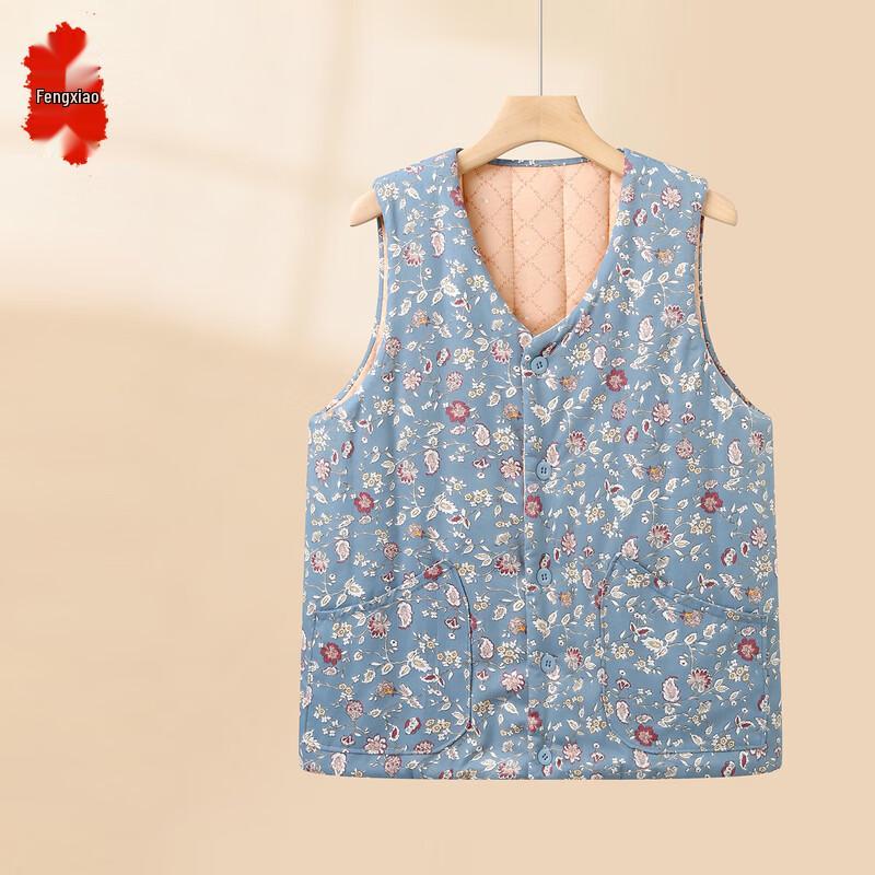 Women s Floral Thickened Warm Vest 3XL