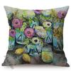 Vintage Florals Oil Painting Throw Pillow Case Nordic Glass Vase Art Sofa Decoration Cushion Cover Cotton Linen Pillowcase
