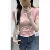 Summer Pure Desire Spice Girl Skinny Bow Embroidered Half Sleeve Top Women's Simple Temperament Fashion T-Shirt