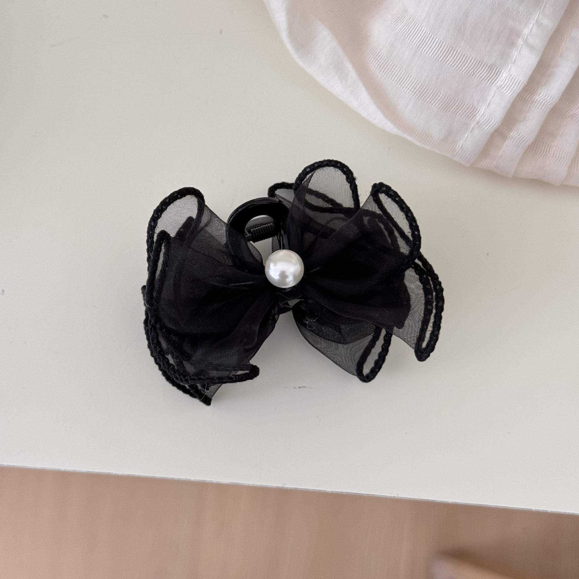 

Mini hair clip for women girl pin claw accessories korean bow leading fashion kpop pearl vintage Headdress rhinestone fascinator