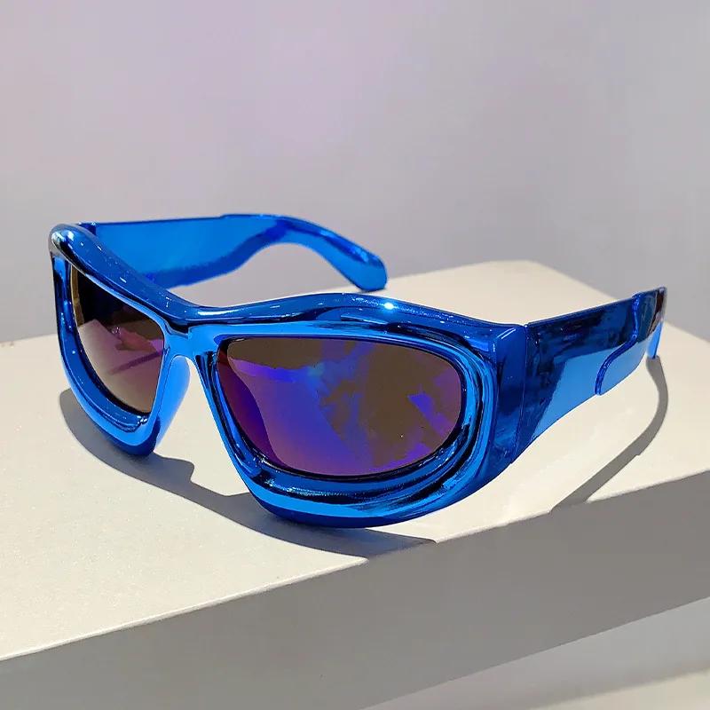 Y2K Oversized Big Frame Punk Square Sunglasses Women For Men Vintage Sun Glasses Luxury Brand Designer Steampunk Mirror Shades
