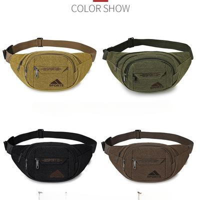 Canvas Pocket Men and Women Outdoor Sports Mobile Phone Pocket Slung Chest Bag Large Capacity Business Cashier Bag