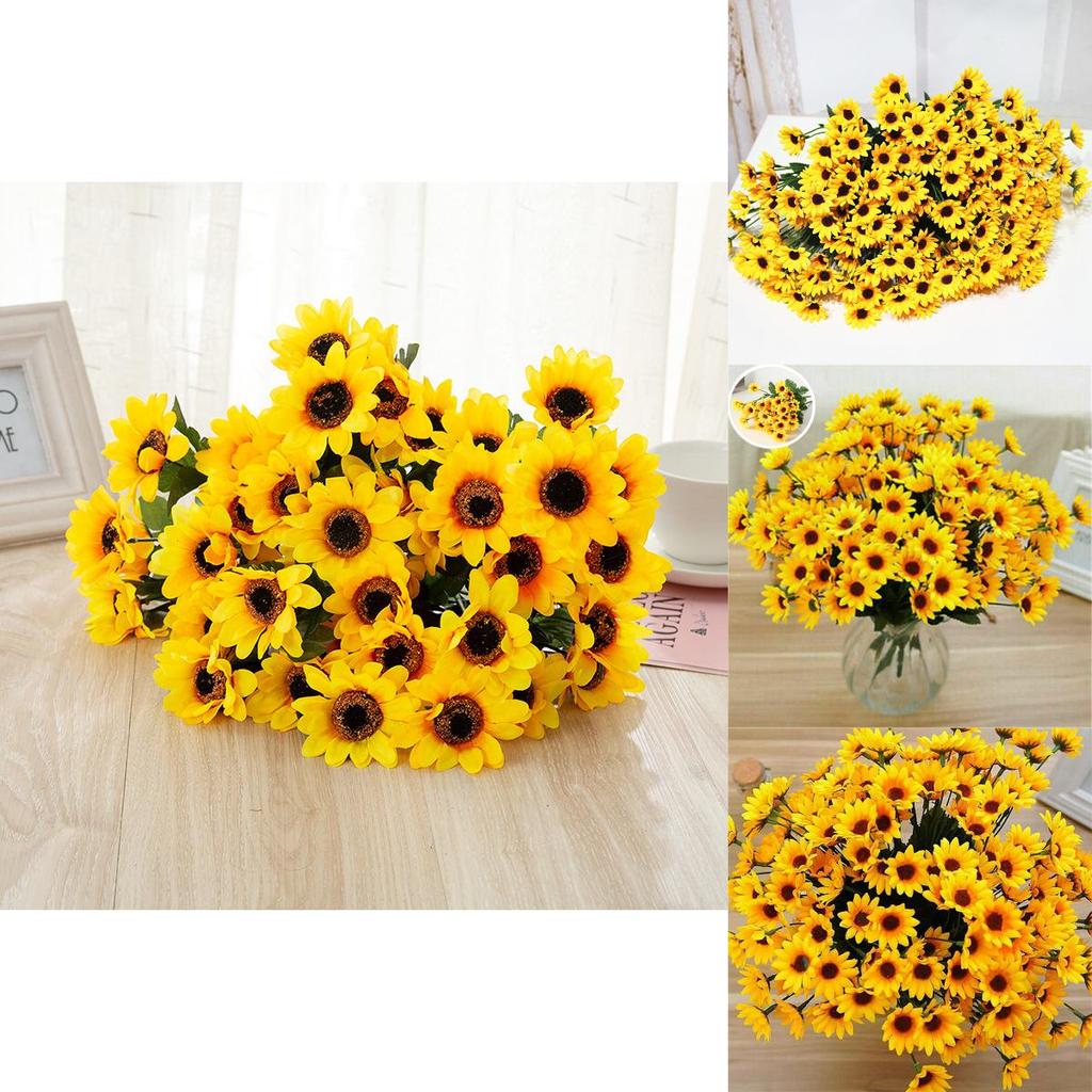 Material Artificial Sunflower Fake Silk Flower Bridal Bouquet For Festive Decor**