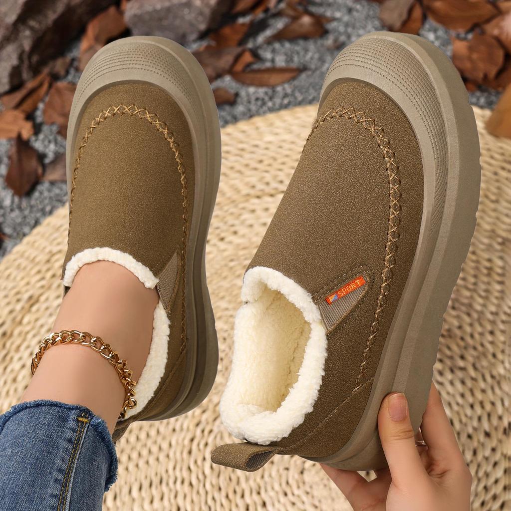 Winter Velvet Thick-Soled Women's Snow Boots - Soft, Comfortable, Large Size, Versatile, Shallow Mouth Casual Shoes