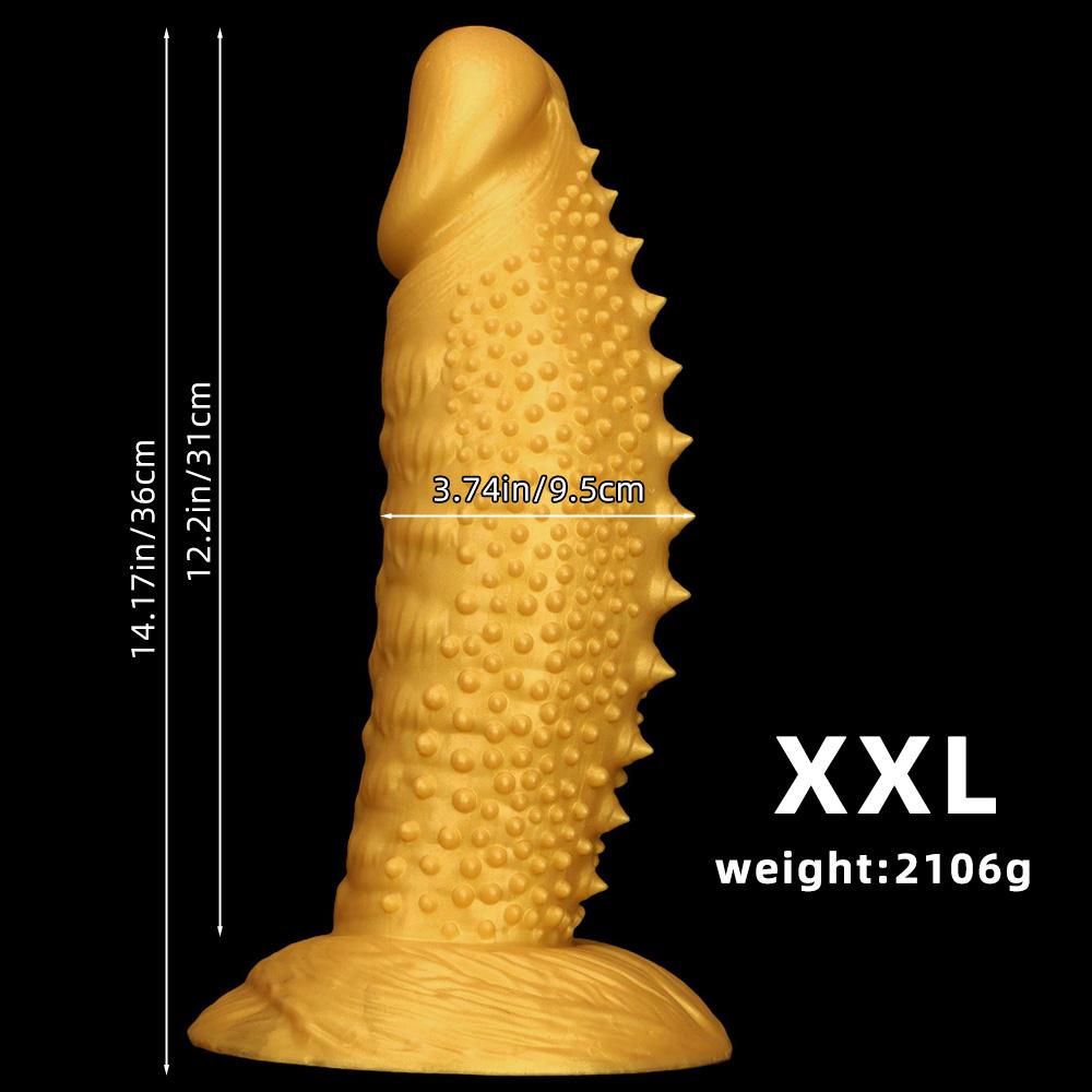 Extra Large Gold Soft Silicone Realistic Dildo Anal Plug Adult Sex Toy Fisting Big Dick Penis