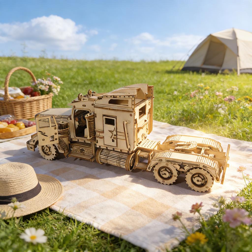 DO-IT-YOURSELF Wooden Truck Miniature Kit 3D P High Quality Durable Design Safe for Children uzzle Imaginative Holiday Birthday Present Toy