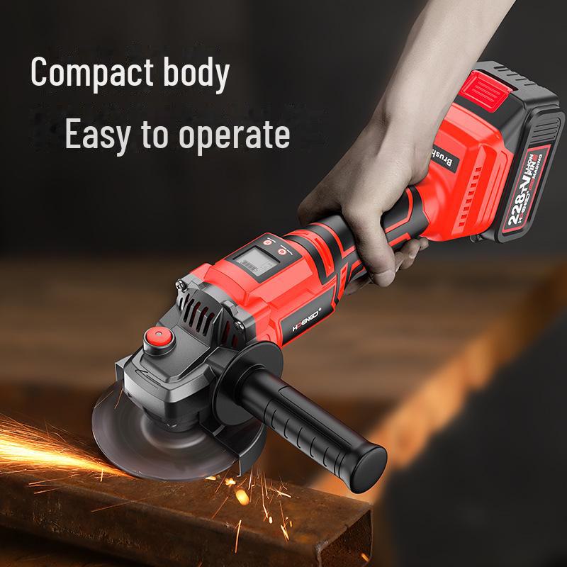 Brushless Lithium-Ion Angle Grinder with HD Display, High Power, and Long-Lasting Large Battery Capacity
