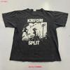 Vintage 90er Kmdfm Split 1991 Band T-Shirt Promo Used-Look Rock Unisex Größe Lg Vintage Grafik Leicht Unisex Bequem