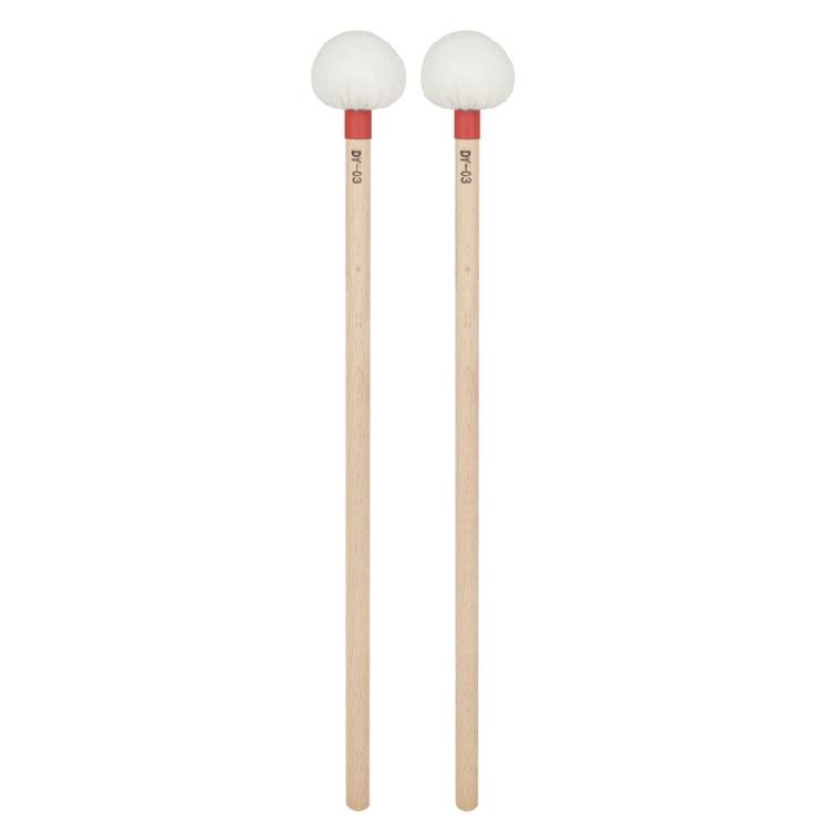 

1 Pair Felt Head Timpani Mallet Drumstick Marchings Snares Drum Stick Hammer червоний