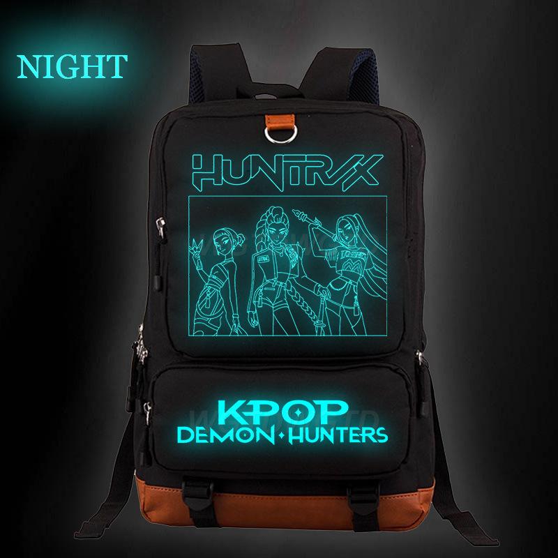 KPop Demon Hunters Personalized Print Korean Version Luminous Schoolbag Student Outdoor Travel Backpack