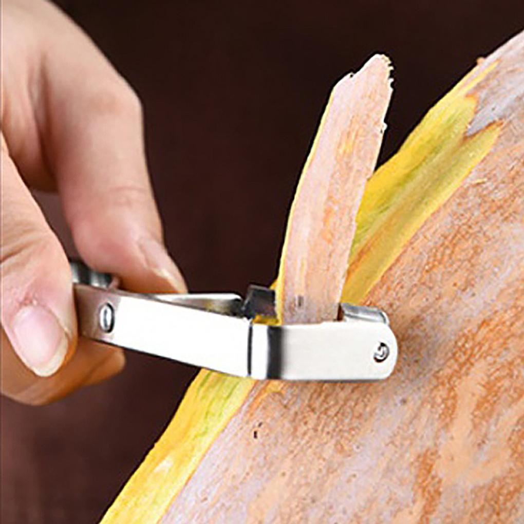 Gezackter flacher Kartoffelschäler aus Edelstahl, Gemüseschäler