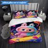 Labu-bu Friends Adventure 3pcs K-pop music group Bedding set,Ideal for Bedroom, Dormitory,Including Duvet Cover And 2pcs Pillowcases,Fan gifts