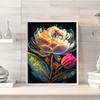 5D DIY Full Rund Borr Diamantmålning Blomma Kit Heminredning Konst Hantverk