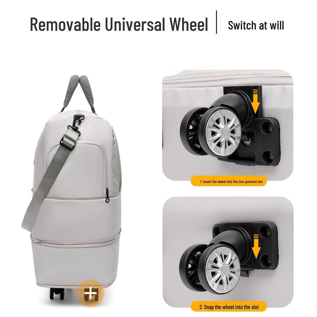 Women's Large Capacity Wheeled Travel Bag - Lightweight, Foldable, Universal Wheels