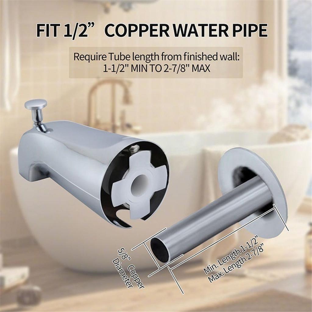 2025+ Bathtub Faucet Replacement with Diverter,Easy To Install Standard Spout for 1/2inch Copper Water Tube with Install Tool