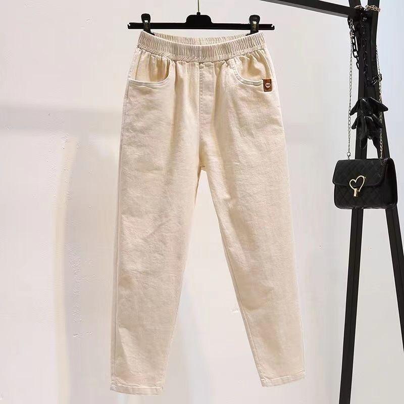Spring Summer Women High-waisted Jeans Denim Harlan Pants Ankle-length Trousers Ankle Pants Casual Pants
