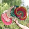 Palm Leaf Woven Fan Chinese Style Handmade Straw Dance Fan Classical Dancing Performance Props Mosquito Repellent Hand Fans