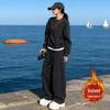 Women's High-End Fleece-Lined Sports Suit - Autumn/Winter Hoodie Two-Piece Set