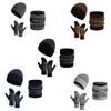 Adult Winter Jacquard Pattern Hat Gloves Neck Gaiter Knit Beanie Warm for Women