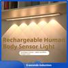 Luce LED intelligente ultrasottile con sensore di movimento a infrarossi per corpo umano, telecomando per uso domestico, bagno, scrivania, mobiletto, ricaricabile, autoadesiva, luce notturna