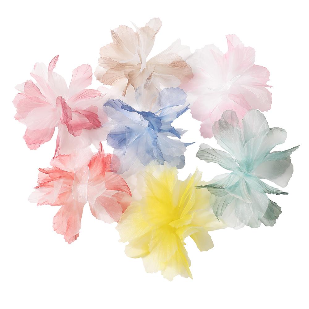 10Pcs 3D Flower Organza Lace Patches Applique For Bridal Wedding Dress Home Gradient Lace Trim Sewing Accessories Room Decora