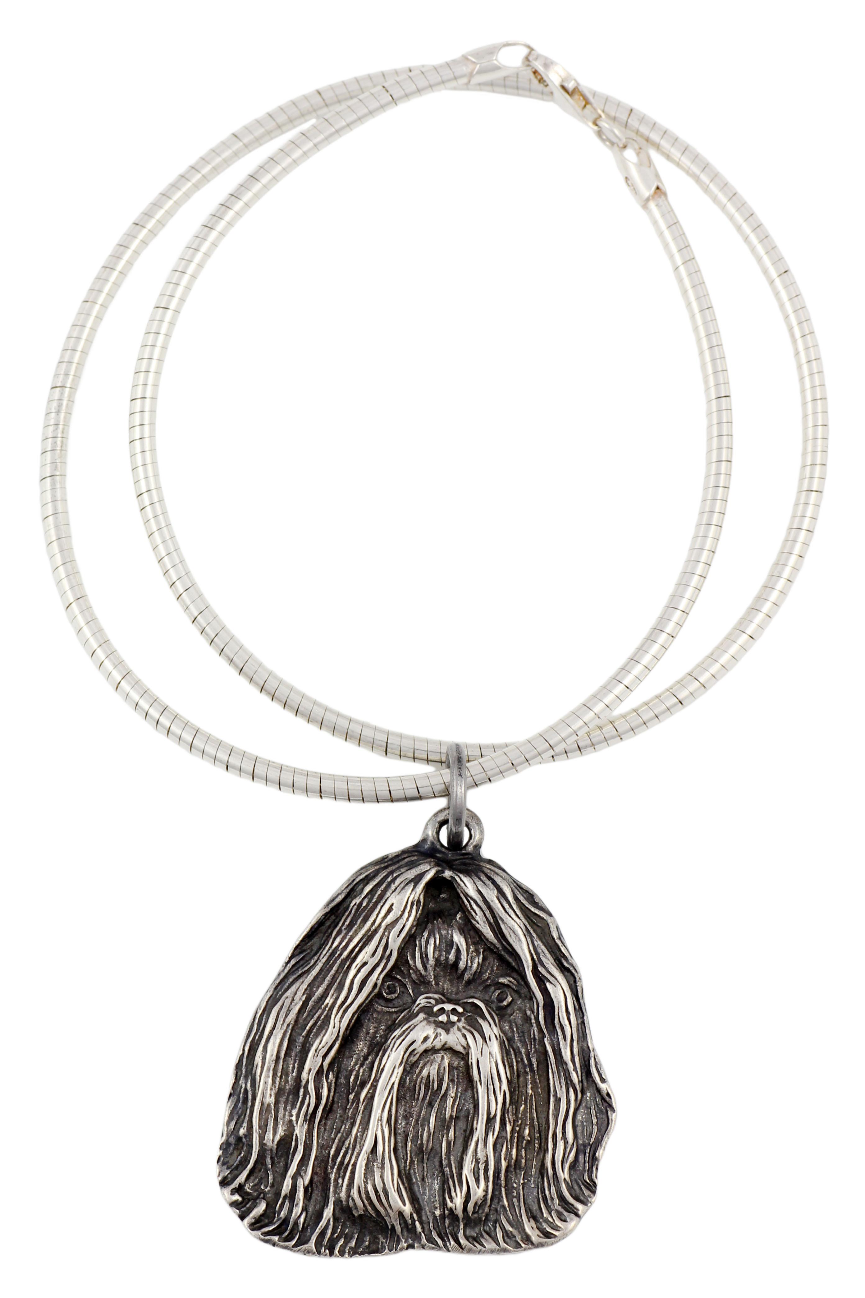 

Shih Tzu, Chrysanthemum Dog I - Dog necklace, unique jewellery for the dog fan, unique adder pendant by Art-Dog brand срібний