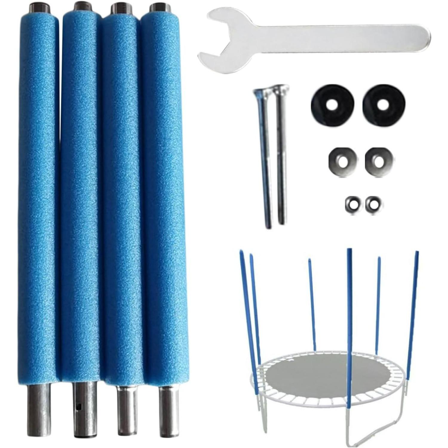 

Trampoline Poles Replacement Enclosure Poles,Heavy Duty Steel HardwareTrampoline Accessories For 6-16 Feet Round Frame A