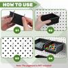 A74E-10 Black Pegboard Bins Plastic Storage Tools Organizer With Metal Hooks For Garage Workshop Craft Room Hardware Tools