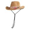 Outdoor Hiking Tassel Cowboy Straw Hat Unisex Foldable Sun Protection Summer Hat Bohemian Style Uv Protection Fisherman Hat
