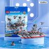 1560pcs 6 IN 1 Military Navy Ship Sets Building Blocks War Army Boat Plane Model Toys for Boys Bricks Toys Christmas Gifts