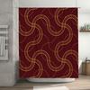 Modern Bathroom Decor Shower Curtain With Gold Lines Design For Bathtub Red Color Home Decoration Waterproof Fabric Shower Panel